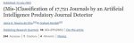 (MIS-)CLASSIFICATION OF 17,721 JOURNALS BY AN ARTIFICIAL INTELLIGENCE PREDATORY JOURNAL DETECTOR