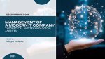 INTRODUCING A NEW BOOK Management of a modern IT company: theoretical and technological aspects