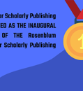 The DOI for Scholarly Publishing RECOGNIZED AS THE INAUGURAL WINNER OF THE Rosenblum Award for Scholarly Publishing Impact