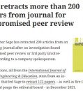 SAGE RETRACTS MORE THAN 200 PAPERS FROM JOURNAL FOR COMPROMISED PEER REVIEW