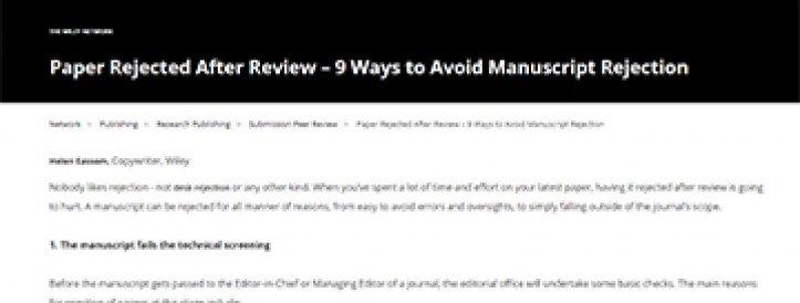 Paper Rejected After Review – 9 Ways to Avoid Manuscript Rejection